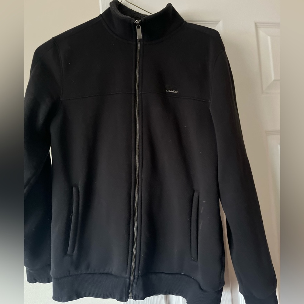 Black fleece lined jacket Youth small Calvin Klein